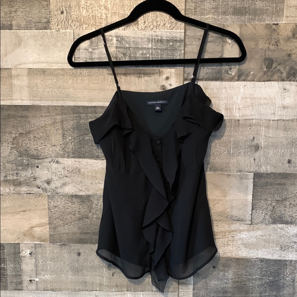 Banana Republic Silk Camisole with front ruffles Size 6 - Picture 13 of 16